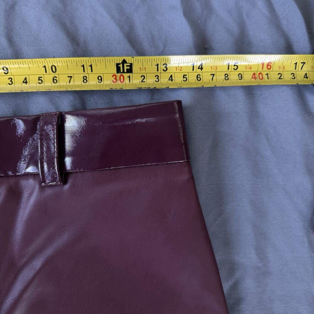 Staud Paper Skirt Plum Maroon Button Up Snap Away Size 6 Pocket Front 259-4131 - Picture 10 of 12